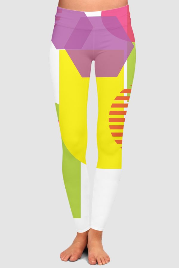 Geometric brights High-Waisted Leggings