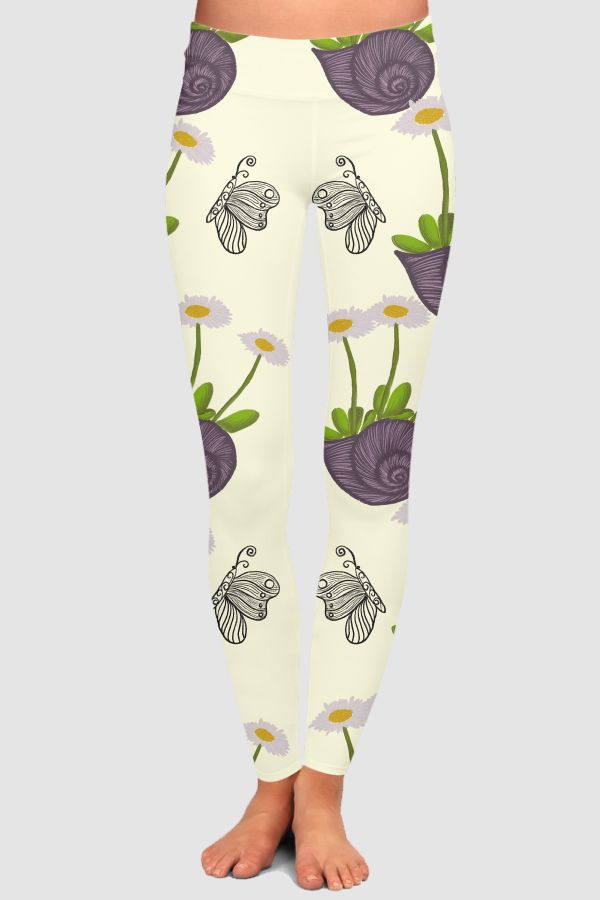 Spiral Bloom Daisy High-Waisted Leggings