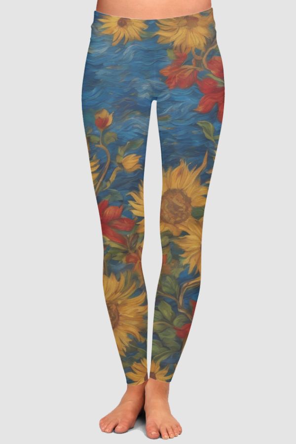 Van Gogh floral art High-Waisted Leggings