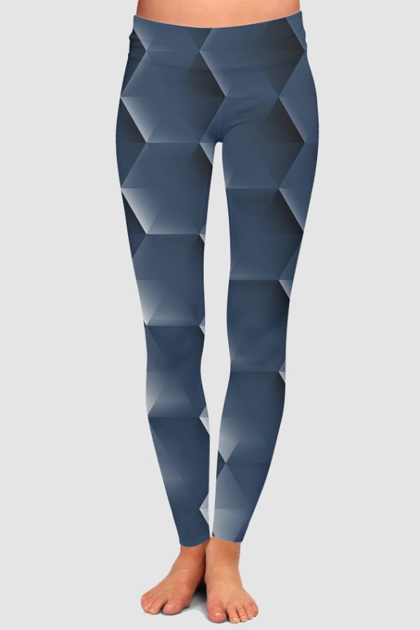 Hexagon Si-Fi Pattern High-Waisted Leggings