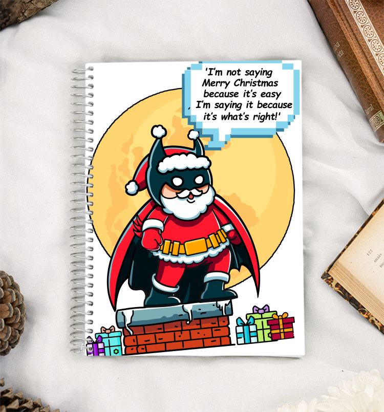 Bat Santa, Merry Christmas  A5 Notebook