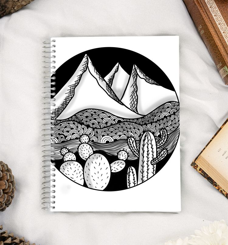 Mountains and cactus A5 Notebook