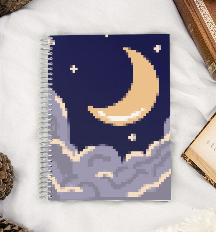 Pixel moon A5 Notebook