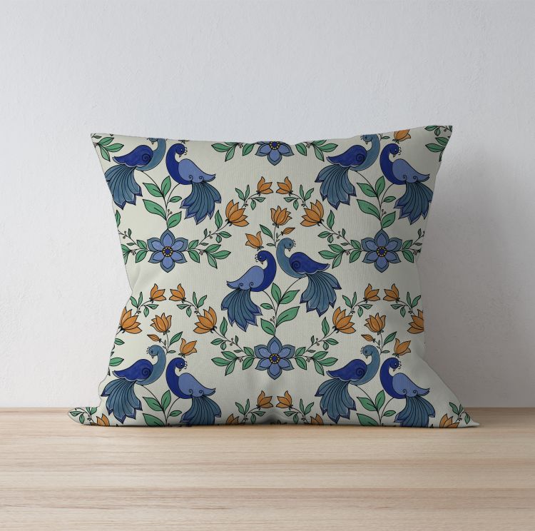 Peacock Pride Cushion Cover