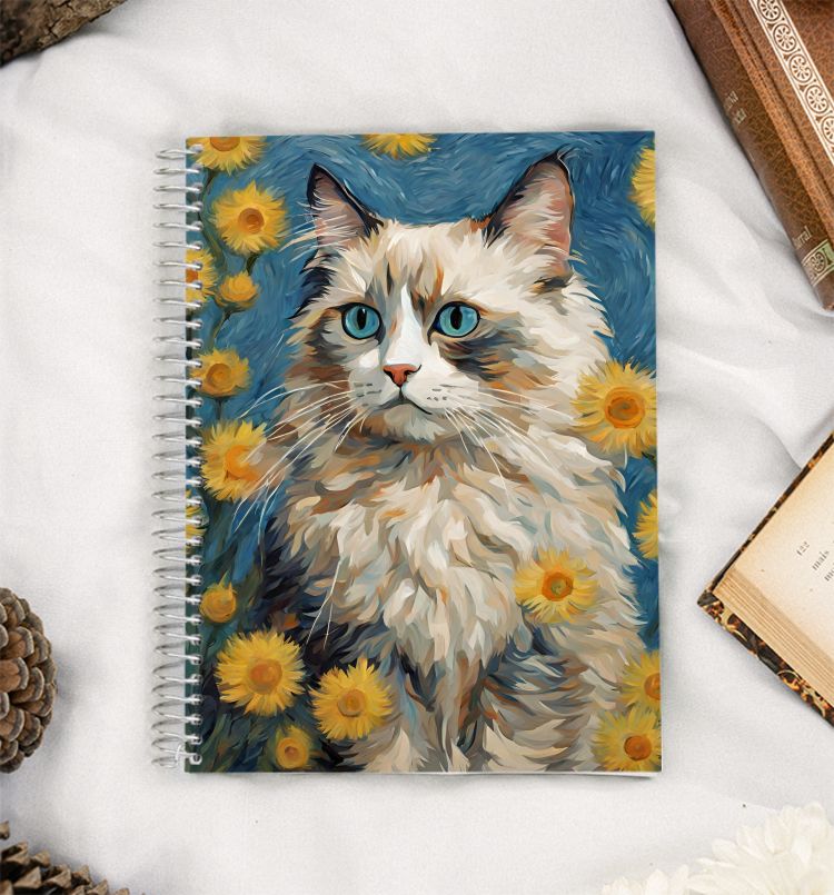 Ragdoll Cat - Van Gogh A5 Notebook