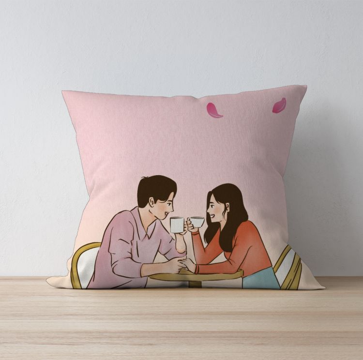 pink and yellow Cushion Cover