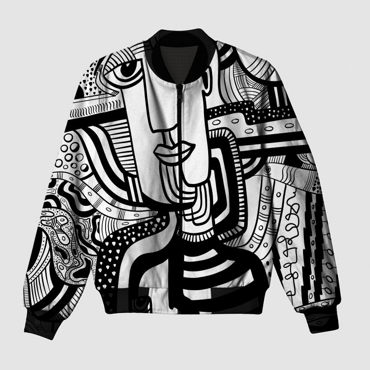 Big Pattern Bomber Jacket