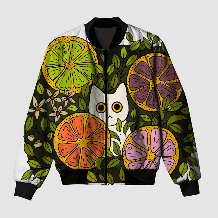 Cat and limes Bomber Jacket