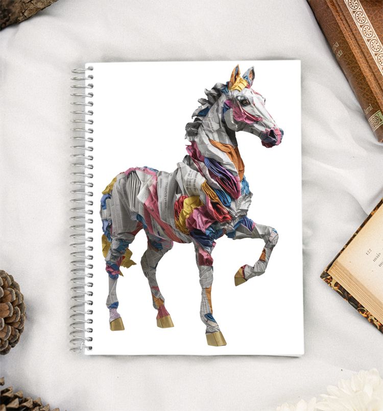 Horse Art Recycled Paper A5 Notebook