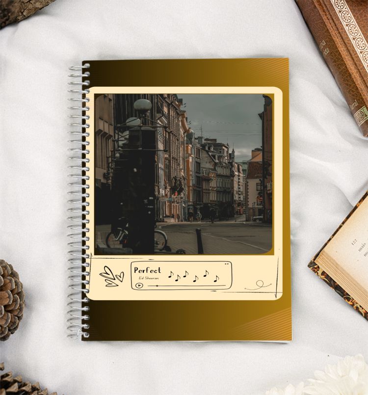 Aesthetic Polaroid framed song A5 Notebook