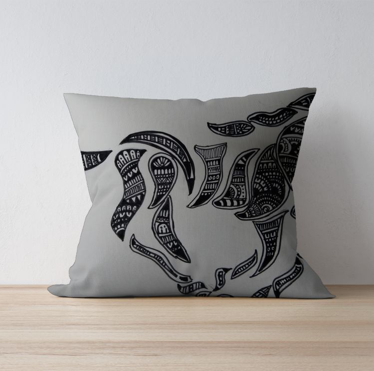 Abstract zentangle horse manda Cushion Cover
