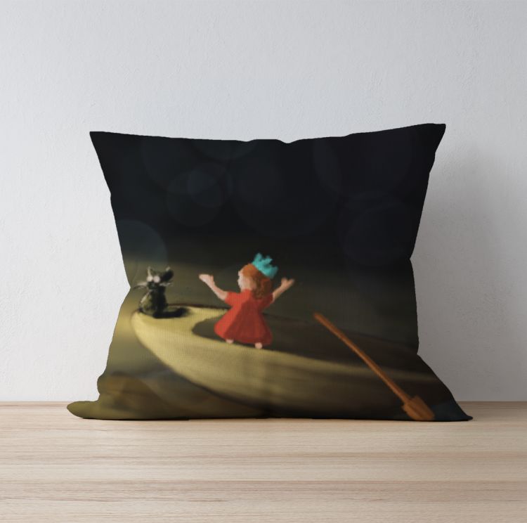 Luna's whisper Illustration  Cushion Cover