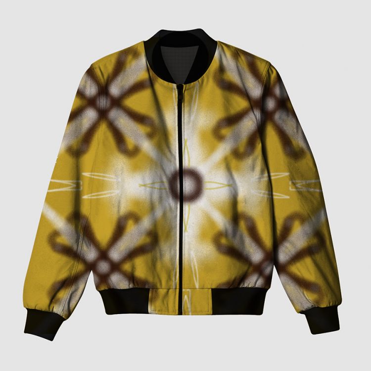 Yellow brown pattern design  Bomber Jacket