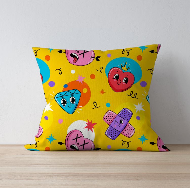Hand drawn trendy cartoon  Cushion Cover