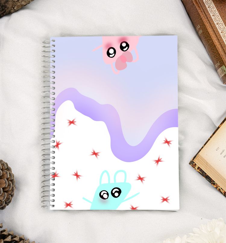 Sky colour pink colour cartoon A5 Notebook