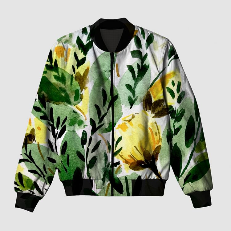 Yellow flower  Bomber Jacket