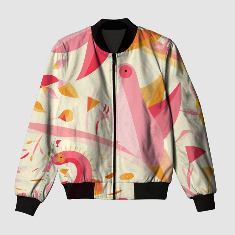 Pink birds  Bomber Jacket