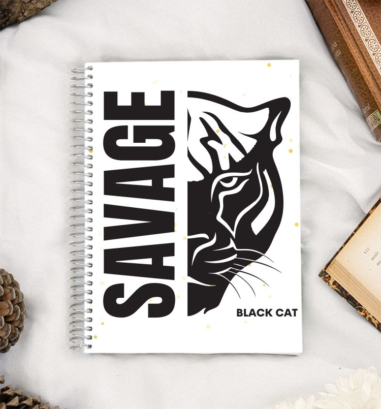 Black cat A5 Notebook