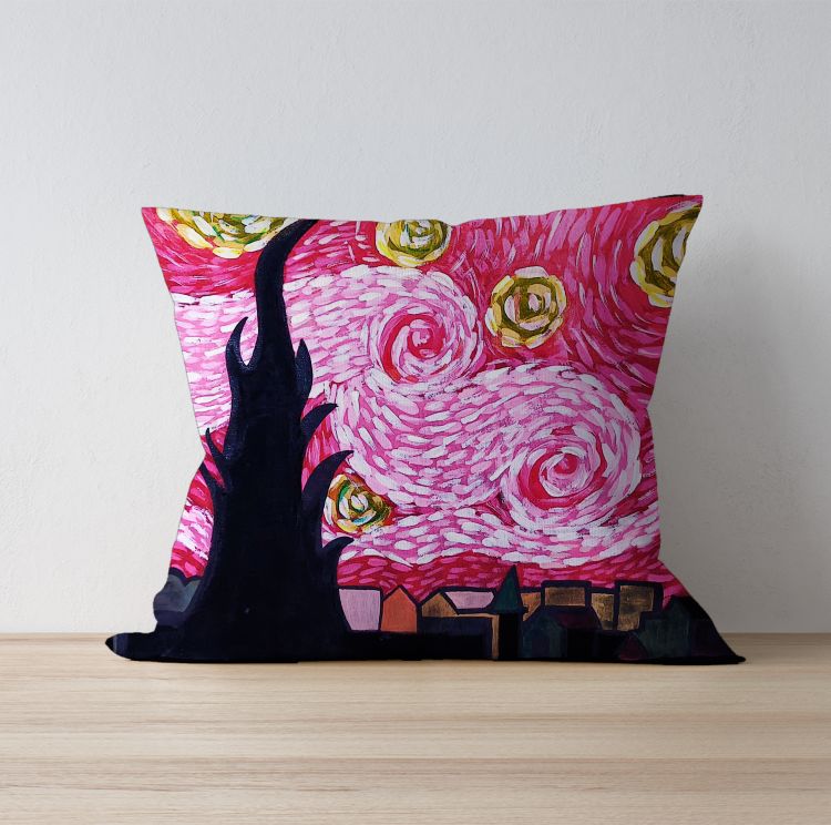 Starry night by Vincent van Go Cushion Cover