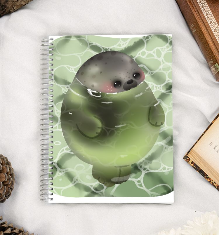 Cute kawaii Chonk seal  A5 Notebook