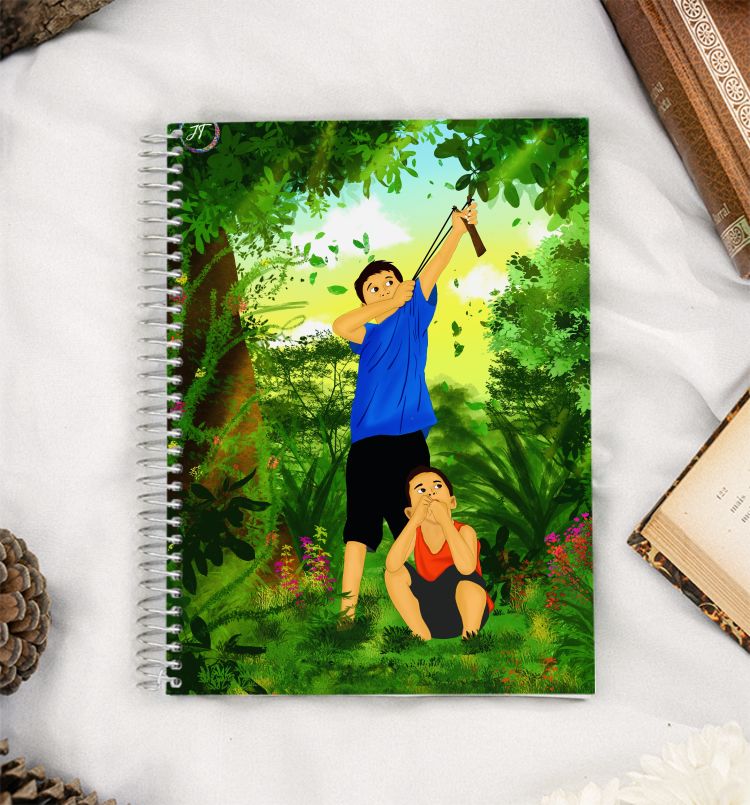 Kids Slingshot - Digital Art A5 Notebook