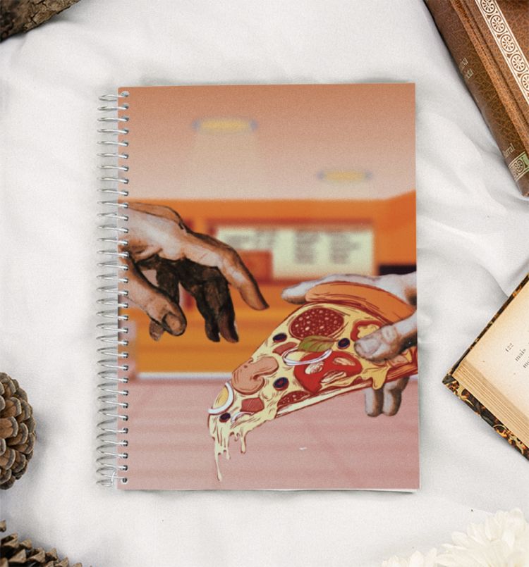 Pass me the pizza | Creation of Adam A5 Notebook