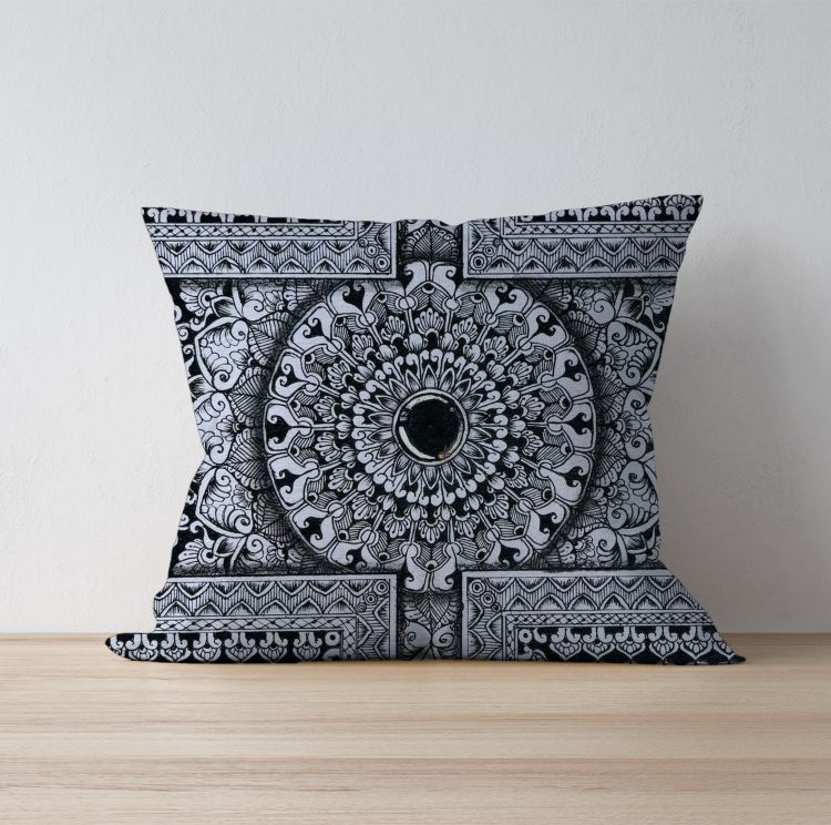 Black and White Mandala  Cushion Cover