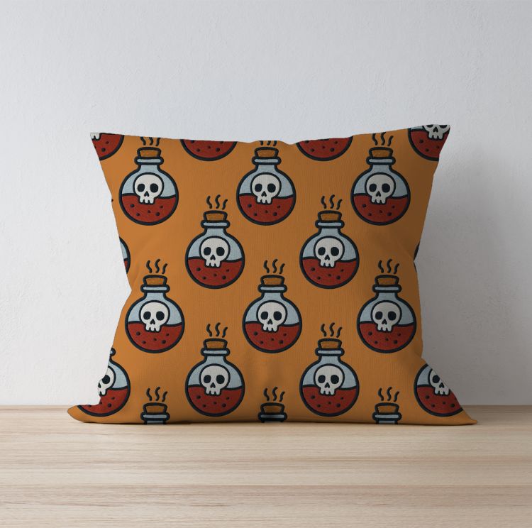 Halloween Skull Poison  Cushion Cover