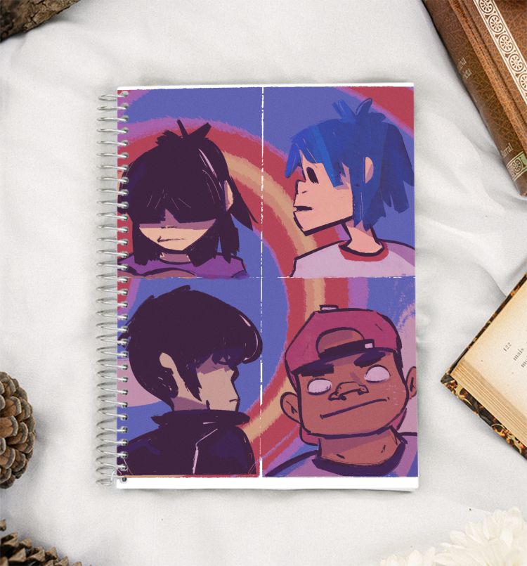 Gorillaz by spacemanstripes A5 Notebook