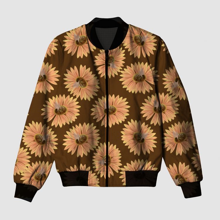 Buzzing Blooms pattern 2 Bomber Jacket