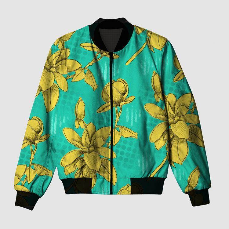 Yellow Magnolia Bomber Jacket