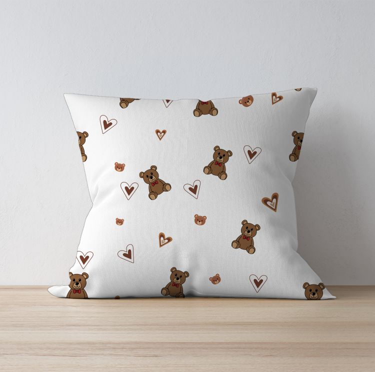 Aesthetic teddy bear pattern  Cushion Cover