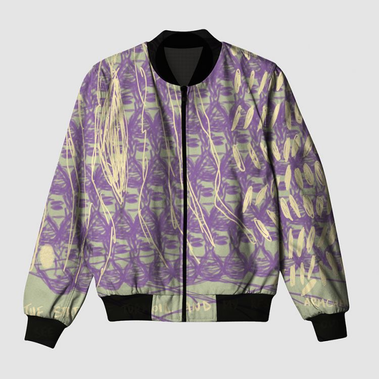 Abstract Pastel Toned Bag Bomber Jacket