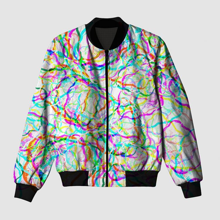 Pop Static Bloom Bomber Jacket