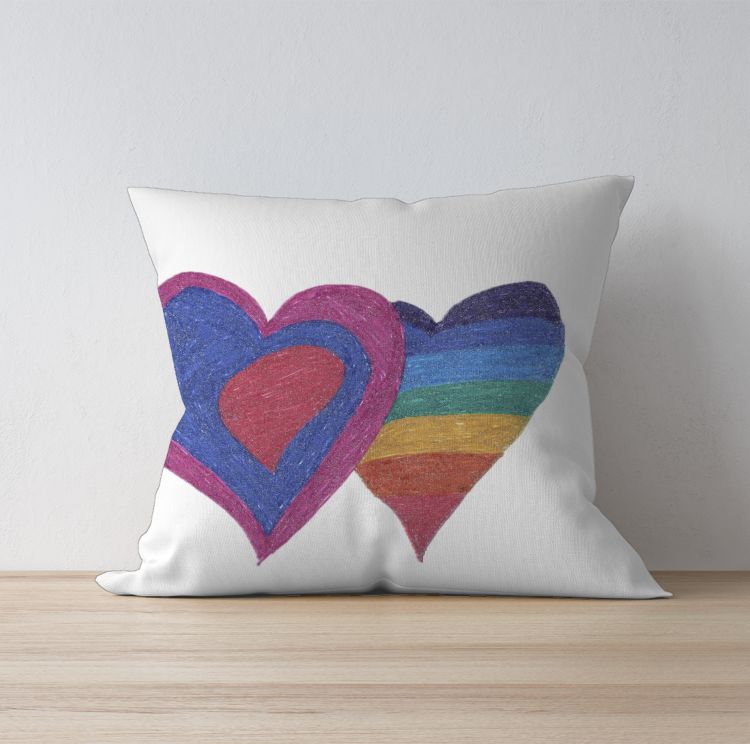 two hearts in love cushion Cushion Cover
