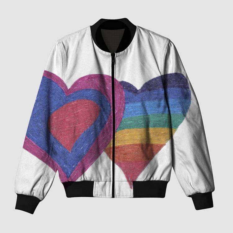 two hearts in love cushion Bomber Jacket