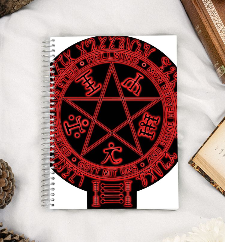 Hellsing pentagram (black on black) A5 Notebook