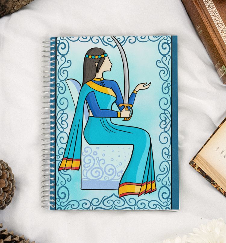 Queen of Swords Tarot  A5 Notebook