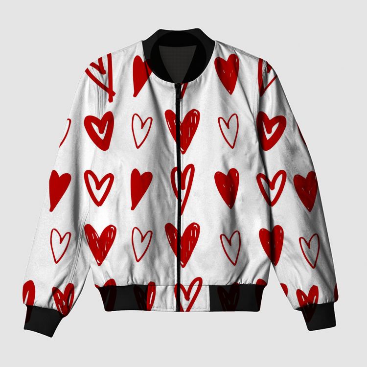 Red Hearts  Bomber Jacket