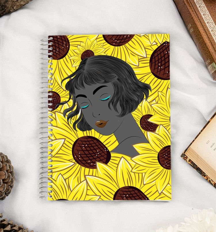 Sunflower series Illustration 1 A5 Notebook