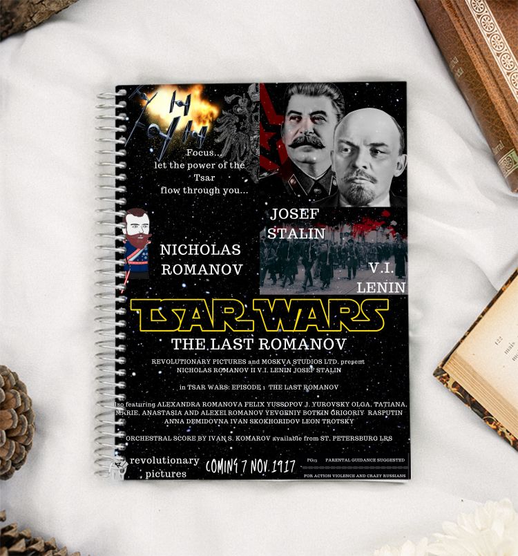 Tsar Wars poster Stalin Lenin Communism Star Wars A5 Notebook