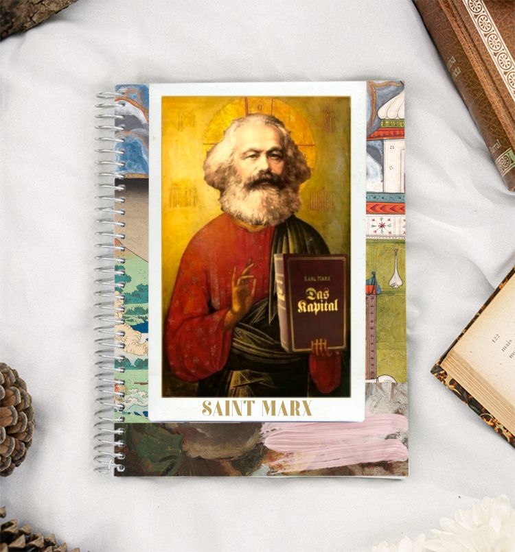 Saint Marx communism Renaissance mix media A5 Notebook