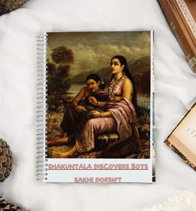 Shakuntala friend lesbian Raja Ravi Varma A5 Notebook