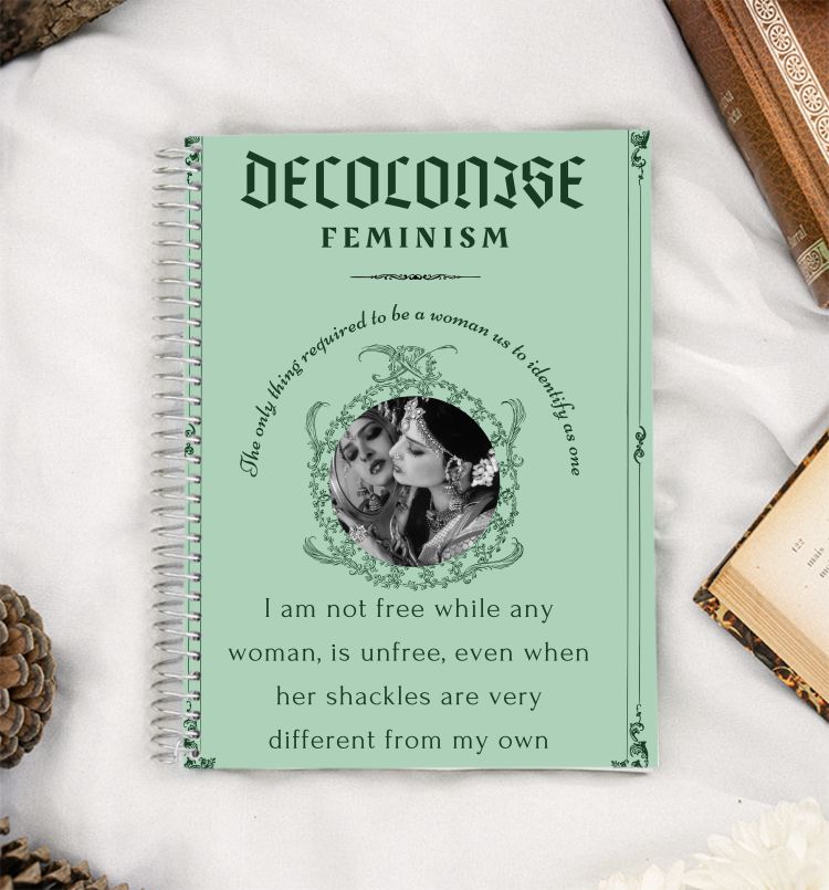 Decolonise feminism Rekha Bollywood lgbtq pride A5 Notebook