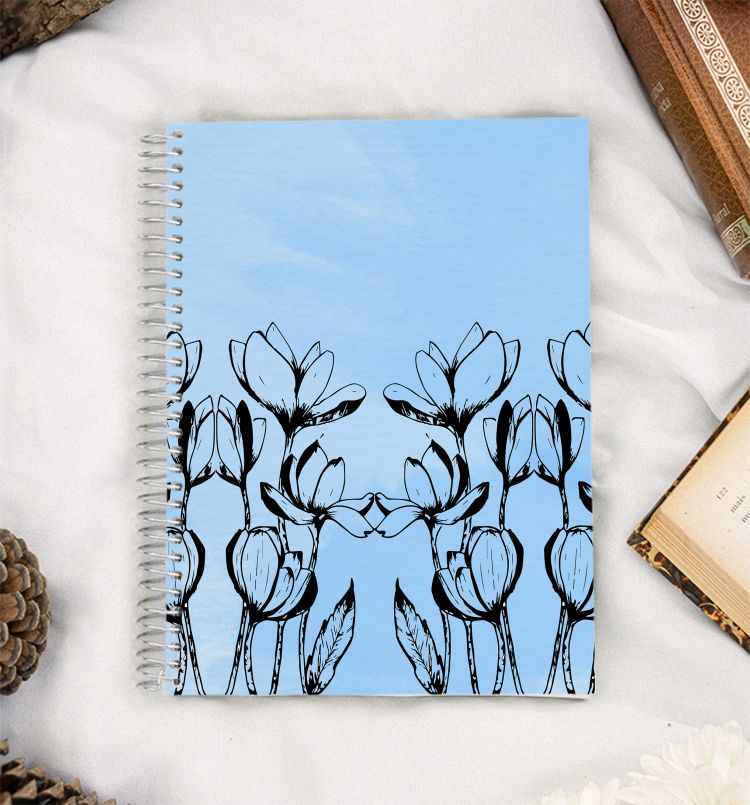 Cute Floral Hand drawn artwork A5 Notebook