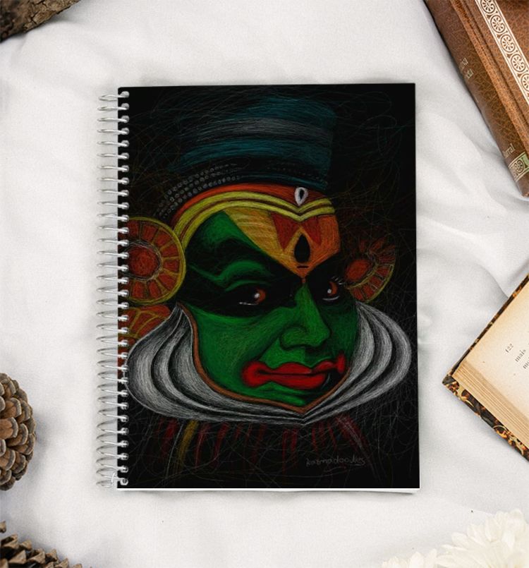 Kathakali scribble art A5 Notebook
