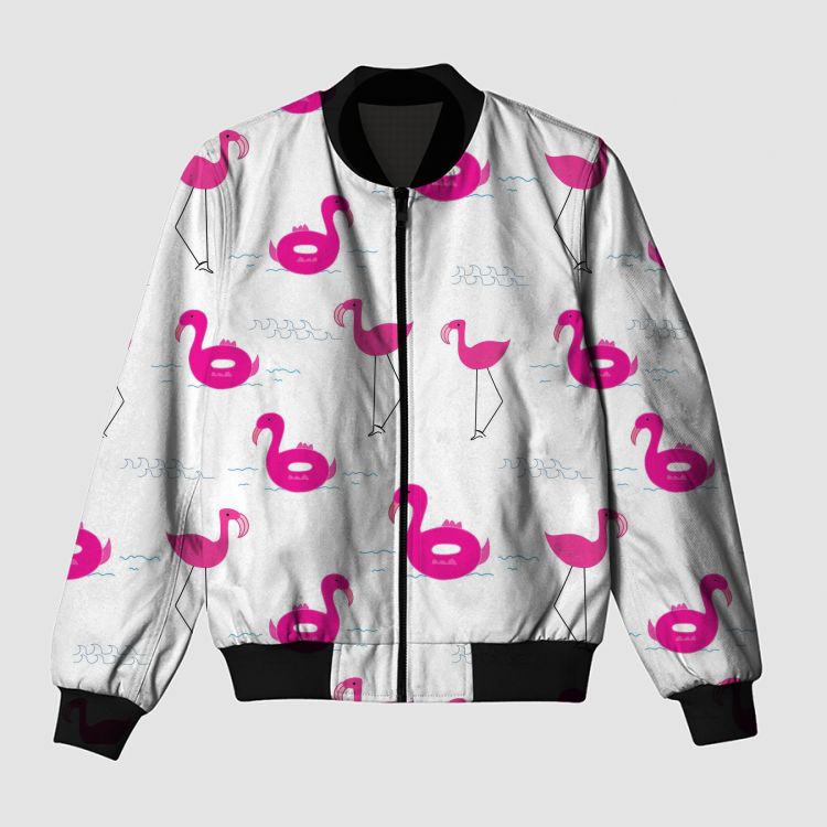 Pink Flamingo  Bomber Jacket