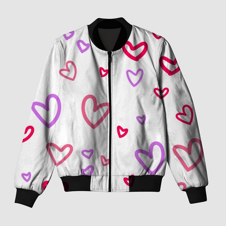 Heart doodle Bomber Jacket