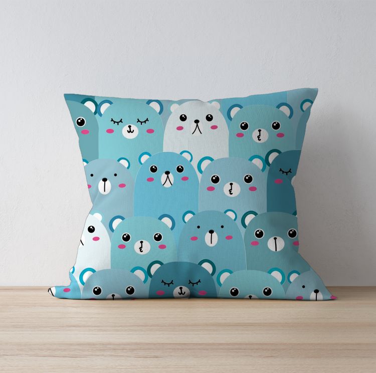 Blue doodle Cushion Cover