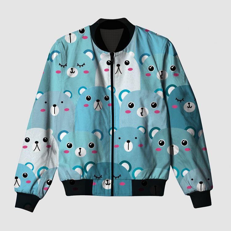 Blue doodle Bomber Jacket